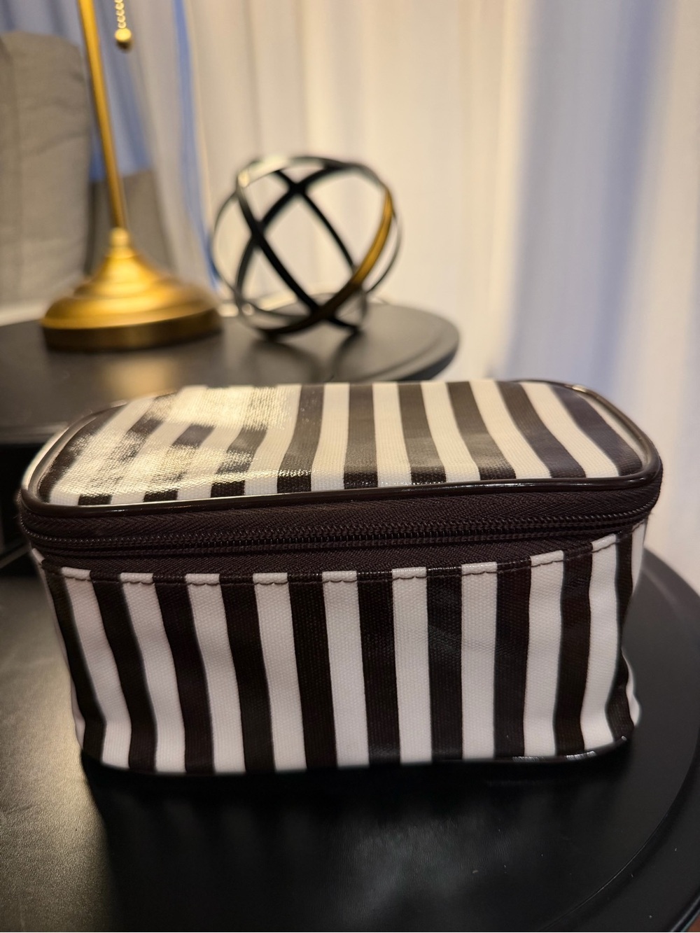 Henri Bendel Zippered Centennial Stripes Cosmetic